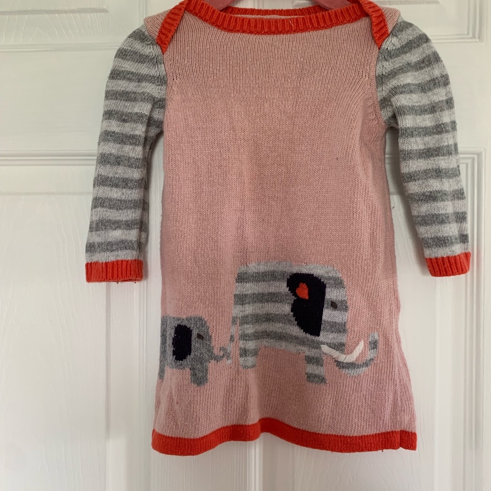 Baby Boden elephant sweater dress size 6-12 months